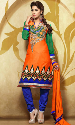 Mesmerizing Orange Cotton Suit (Nawabi 2 - 197)