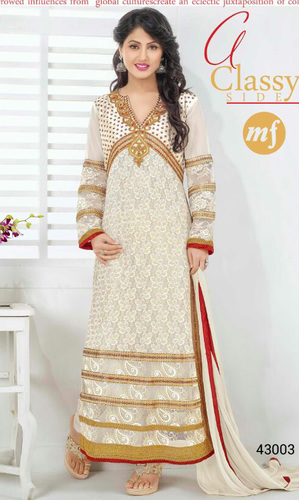 Hina Khan Cream Rasal Net Suit (Heerrni 43003)